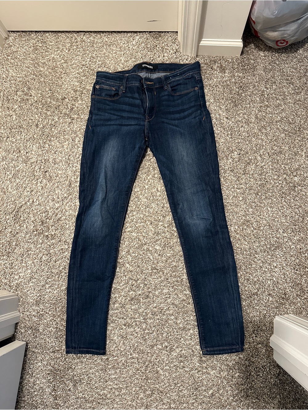 Express Mid Rise Stretch Legging Jeans Dark Wash Skinny Size 8R